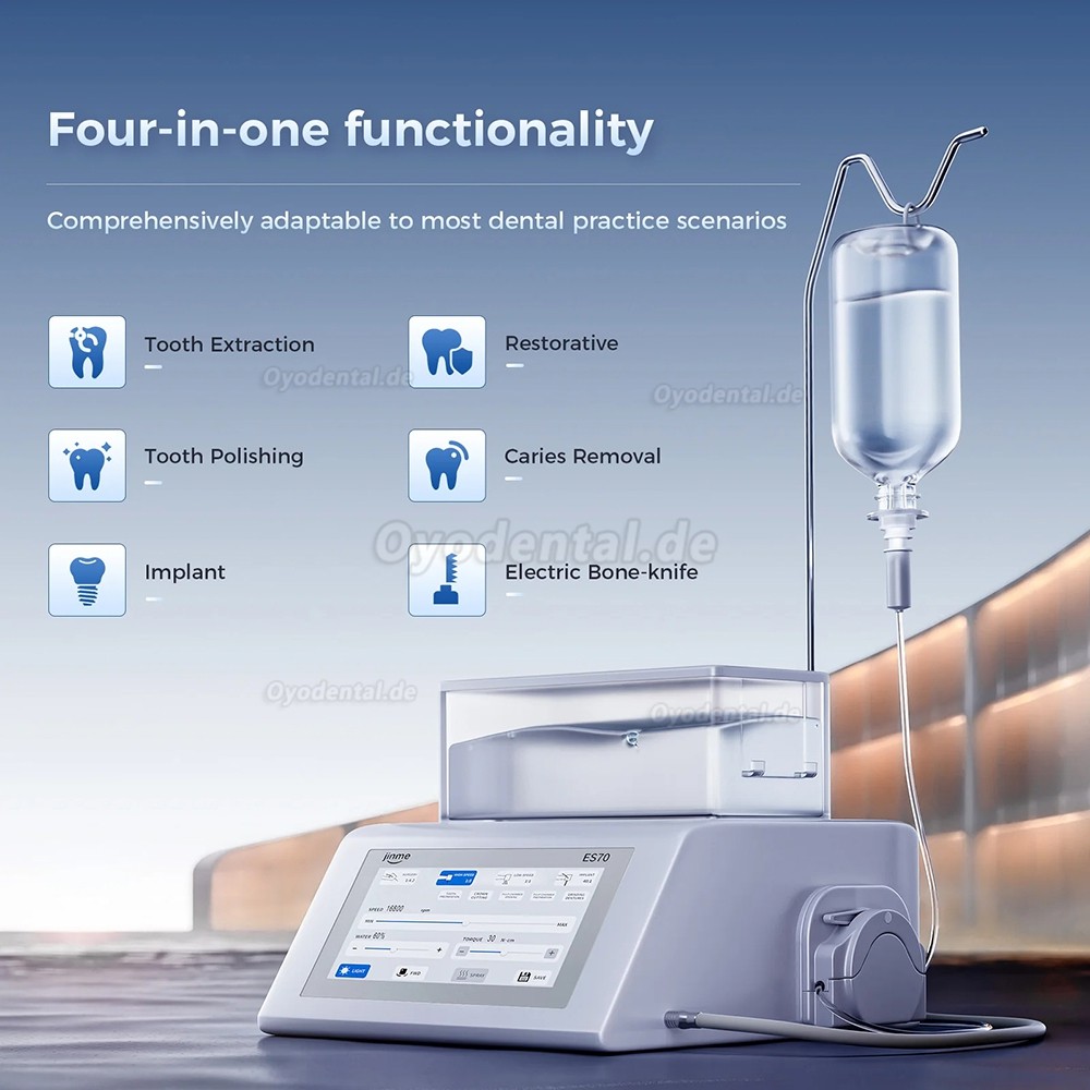 Jinme ES70 Implantatmotor Chirurgiesystem f&uuml;r Implantologie & Oralchirurgie mit 4 Winkelst&uuml;cken